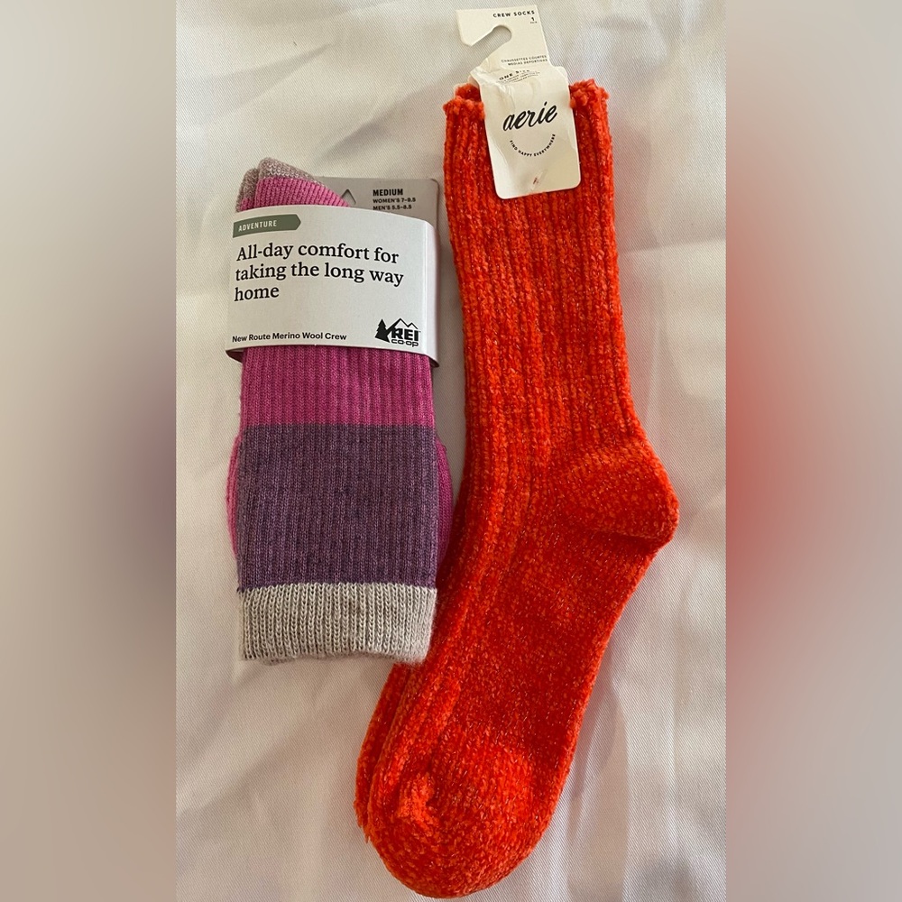 REI and Aerie sock bundle. Woman’s crew. NWT Size: OS/M